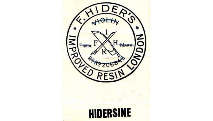 Hidersine's old logo dated back in 1913, reminds of a crossbow at www.zaranikas.gr